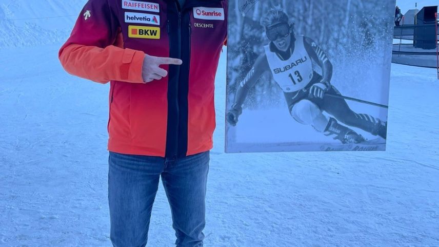 Startnummernauslosung in Aspen beim ersten Rennen, Bild gezogen mit Nummer von ehemaligen Skirennfahrer. Foto: z.Vfg