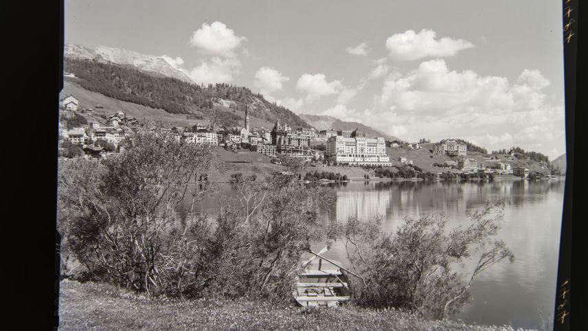 Gustav Sommer hat alle Ortschaften im Engadin fotografiert, im Bild St. Moritz. Foto: Gustav Sommer/Kulturarchiv Oberengadin