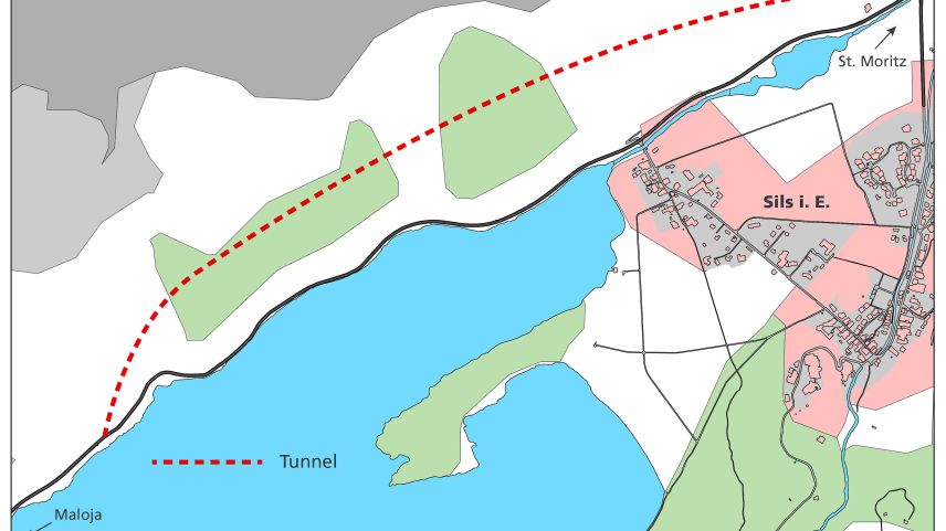 Die Grafik zeigt den geplanten Verlauf des Tunnels mit einer Länge von 2,7 Kilometern. Grafik: z. Vfg