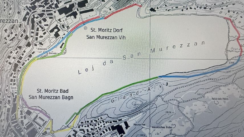 Die Karte zeigt die verschiedenen Etappen des Projekts. Foto: Gemeinde St. Moritz