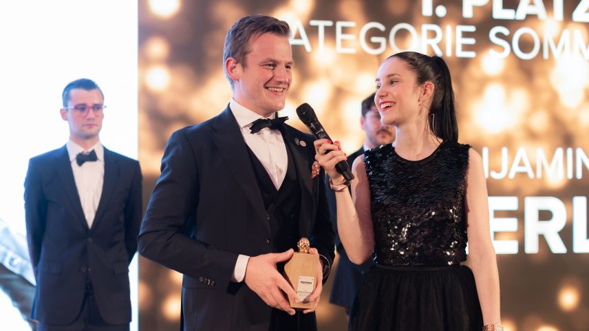 Benjamin Zimmerling bei der Preisübergabe des «marmite youngster 2025» im Dolder Grand Hotel in Zürich. Foto: Tyro Media Group