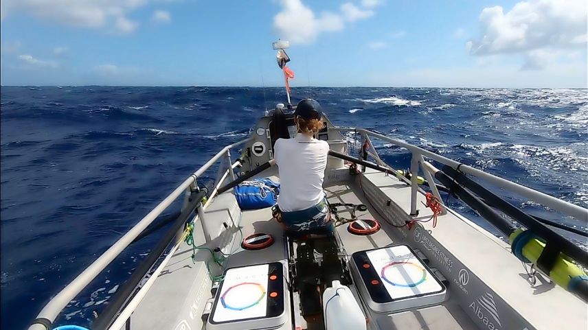 Mit jedem Ruderschlag konnte sich Gabi Schenkel auf ihrer Reise von den Kanaren bis in die Karibik selbst besser kennenlernen. Fotos: Stefanie Wick Widmer, z. Vfg