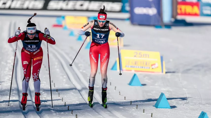 Marina Kälin (rechts) war auch am Neujahrstag beste Schweizerin. Foto: Nordic Focus