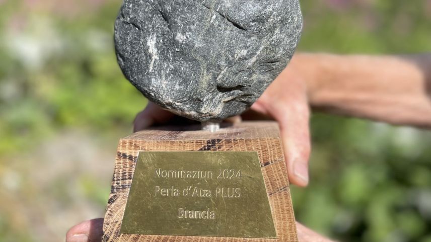 Der Pokal ist aus einem Stein aus der Brancla gemacht. Foto: Fadrina Hofmann