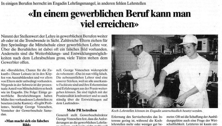 So sah die Frontseite der Engadiner Post vom 8. Juli 2000 aus. Foto: EP/PL