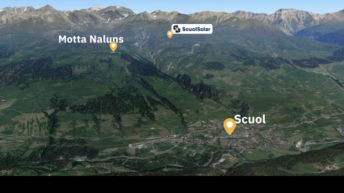 L'implant solar dess gnir realisà a Sur Bos-cha. visulaisaziun: Scuol Solar