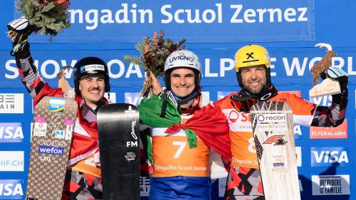 Das Podest der Herren: 1. Maurizio Bormolini (ITA), 2. Dominik Burgstaller (AUT), 3. Andreas Prommegger (AUT) (Foto: Dominik Täuber).