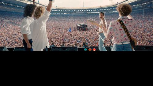 Filmausschnitt aus Bohemian Rhapsody, Live-Aid-Konzert im Wembley-Stadion mit 72’000 Zuschauern.     Foto: Courtesy Twentieth Century Fox