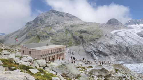 Die Visualisierung des Neubaus der Chamanna da Boval. Foto: SAC Sektion Bernina